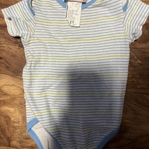 Charming Striped Blue and Yellow Kids Bodysuit